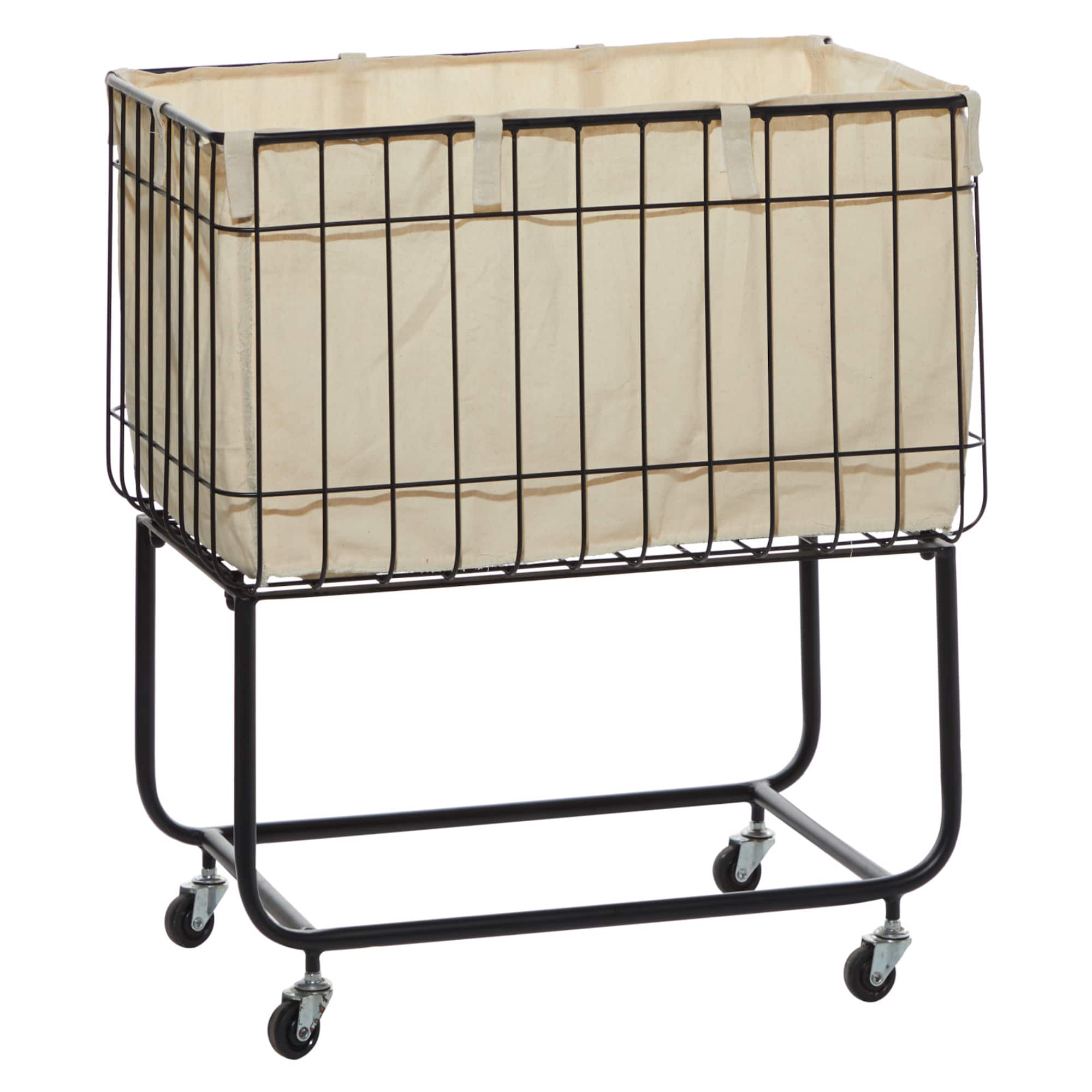 Black Contemporary Metal Storage Cart